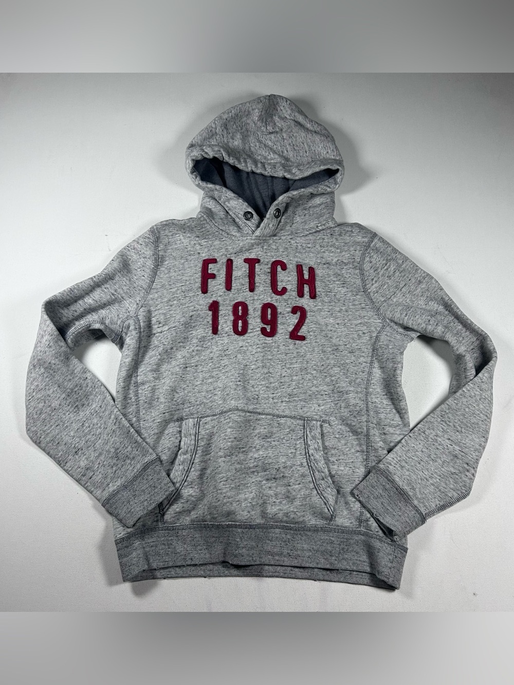 Abercrombie & Fitch Hoodie Mens Small Oversized Gray Muscle Y2K Sweatshirt VTG